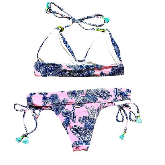 Victoria Secret Triangle Bali Floral Pink Paisley Bikini Size S/XS - Picture 4 of 6